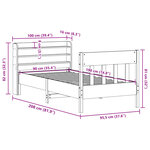 vidaXL Cadre de lit sans matelas blanc 90x190 cm bois de pin massif