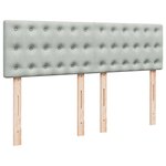 vidaXL Sommier à lattes de lit et matelas Gris clair 140x190cm Velours