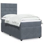 vidaXL Sommier à lattes de lit et matelas Gris foncé 90x190 cm Velours