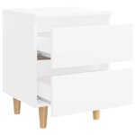vidaXL Table de chevet avec pieds en pin Blanc 40x35x50 cm