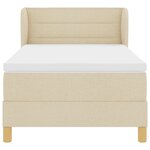 Lit avec sommier tapissier et matelas crème 100x200 cm en tissu