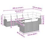 vidaXL Ensemble de Canapés de Jardin 9 Pièces avec Coussins Brun Poly Rattan