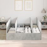 Cadre de lit de rangement vidaXL Gris béton 140x200 cm