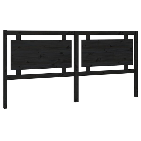 vidaXL Tête de lit Noir 205 5x4x100 cm Bois massif de pin