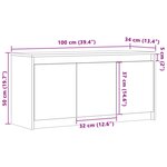 vidaXL Meuble TV avec LED chêne sonoma 100x34x50 cm bois d'ingénierie