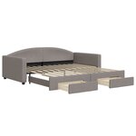 vidaXL Lit de jour avec gigogne et tiroirs taupe 100x200 cm tissu