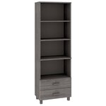 vidaXL Buffet HAMAR Gris clair 60x35x180 cm Bois de pin massif