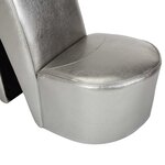 vidaXL Chaise en forme de chaussure à talon haut argenté similicuir