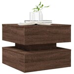 vidaXL Table basse avec lumières LED chêne marron 50x50x40 cm
