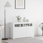 vidaXL Buffet Blanc Blanc Bois d'ingénierie 116 x 30 x 75 cm Moderne