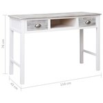 Bureau table poste de travail meuble d'ordinateur informatique étude 110 x 45 x 76 cm bois gris 02_0023821