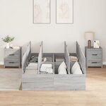 Cadre de lit de rangement vidaXL Gris Sonoma 120x200 cm