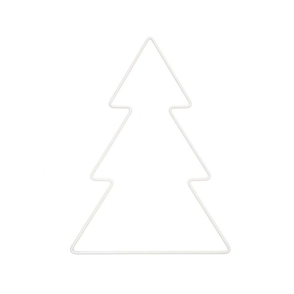 Sapin métallique blanc 14 x 20 cm