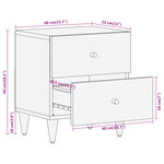 vidaXL Tables de chevet 2 Pièces 40x33x46 cm Bois de manguier solide