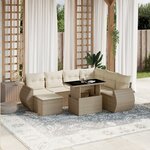 vidaXL Salon de jardin avec coussins 8 Pièces beige résine tressée