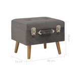 vidaXL Tabourets de rangement lot de 3 Gris Velours