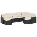 vidaXL Salon de jardin 9 Pièces avec coussins noir résine tressée