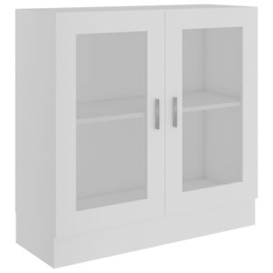 vidaXL Armoire à vitrine Blanc 82 5x30 5x80 cm Bois d'ingénierie