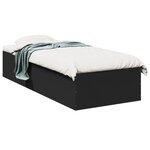 vidaXL Cadre de lit noir 75x190 cm bois d'ingénierie