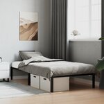 vidaXL Cadre de lit métal noir 107x203 cm
