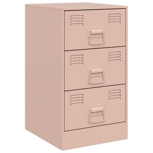 vidaXL Table de chevet rose 34 5x39x62 cm acier