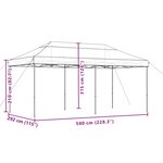 vidaXL Tente de réception pliable escamotable bordeaux 580x292x315 cm