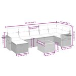 vidaXL Salon de jardin avec coussins 8 Pièces beige résine tressée