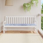 vidaXL Coussin de banc d'extérieur rayé bleu & blanc 180x50x4 cm Tissu Oxford