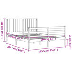 vidaXL Cadre de lit sans matelas blanc 160x200 cm bois massif
