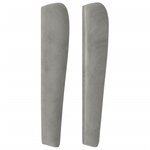 vidaXL Tête de lit avec oreilles Gris clair 183x23x118/128 cm Velours
