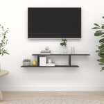vidaXL Étagère TV murale Noir 125x18x23 cm Bois d’ingénierie