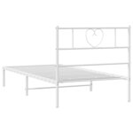 vidaXL Cadre de lit métal avec tête de lit blanc 75x190 cm