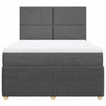 vidaXL Sommier à lattes de lit avec matelas Gris foncé 160x200cm Tissu