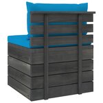 vidaXL Salon palette de jardin 2 Pièces avec coussins Bois de pin massif