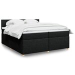 vidaXL Sommier à lattes de lit avec matelas Noir 200x200 cm Tissu