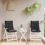 vidaXL Coussins de chaise à dossier bas lot de 2 noir tissu oxford