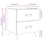 vidaXL Tables de chevet 2 Pièces noir 40x35x47 5 cm bois d’ingénierie