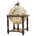 vidaXL Support à vin bar forme globe Marron Bois d'eucalyptus massif