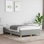 vidaXL Cadre de lit sans matelas gris clair 120x190 cm tissu