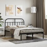 vidaXL Cadre de lit métal sans matelas avec tête de lit noir 120x200cm