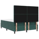 Lit Box Spring avec Matelas Vert Foncé 140x190 cm Velours