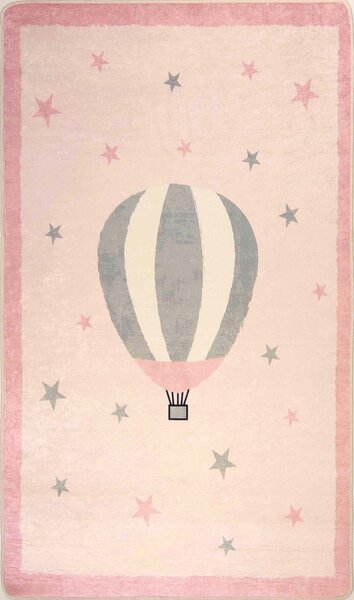 Tapis enfant MONGOLFIERE 120 x 160 cm - Rose