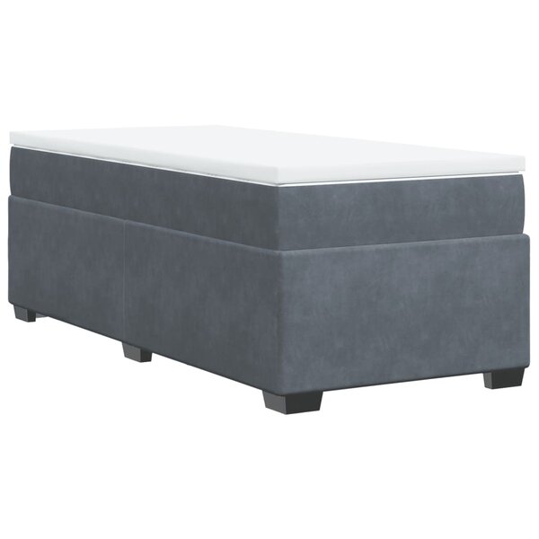 vidaXL Sommier à lattes de lit et matelas Gris foncé 90x200 cm Velours