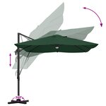 vidaXL Parasol déporté vert Vert Polyester  Métal Grand Hauteur réglable