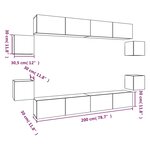 vidaXL Ensemble de meubles TV 8 Pièces Sonoma gris Bois d'ingénierie