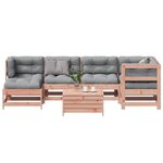 vidaXL Salon de jardin 7 Pièces avec coussins bois massif douglas