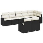 vidaXL Ensemble de canapé de jardin 8 pièces avec coussins Noir Poly Rotin
