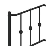vidaXL Cadre de lit métal avec tête de lit/pied de lit noir 120x190 cm