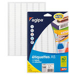 Etiquettes blanches 16 feuilles A5 19 x 38 mm 480 pièces