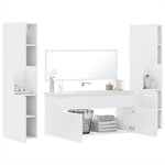 vidaXL Ensemble de meubles salle de bain 4 Pièces blanc bois d'ingénierie